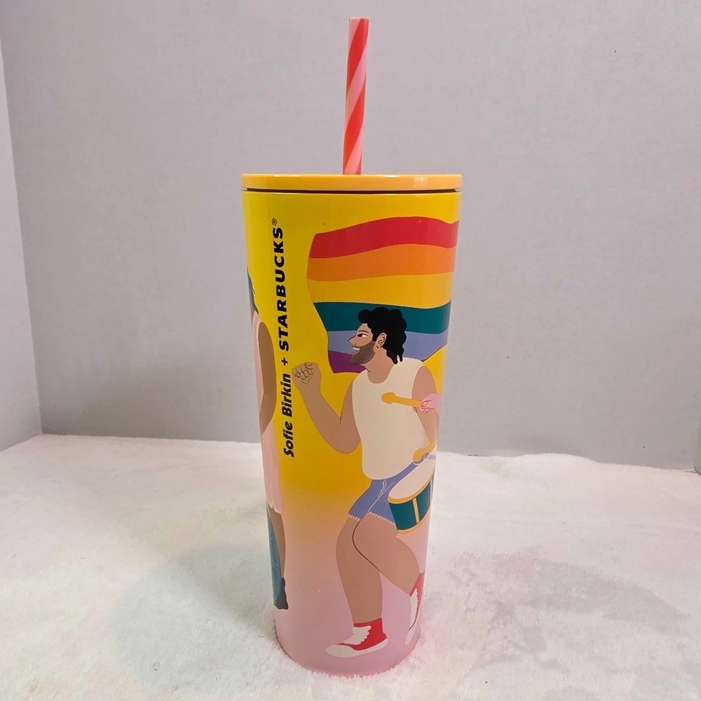 Starbucks 2024 Sofie Birkin Pride Artist Series Stainless Steel Tumbler 24oz